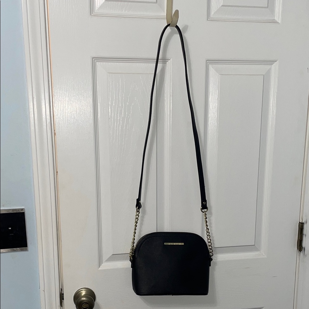 Steve Madden Black Crossbody Bag with Gold Accents